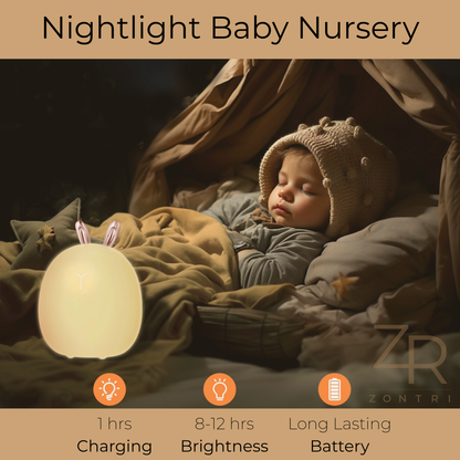 Close-up of a deer silicone night light placed on a stack of books, adding a cozy golden glow to the room.