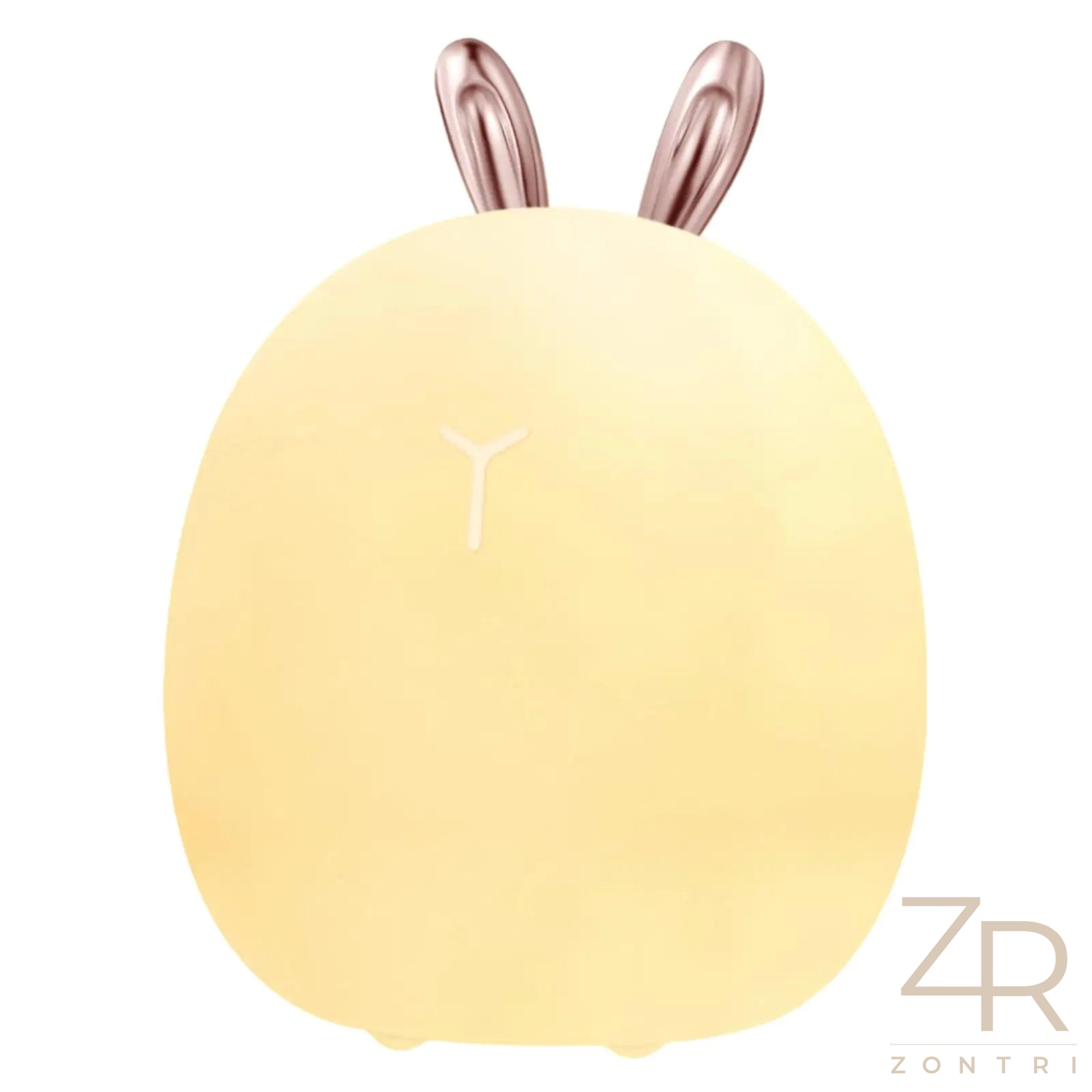 Single rabbit or deer silicone night light photographed on a plain light background to show its simple design.